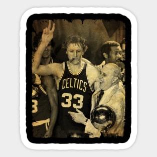 Larry Bird - Vintage Design Of Basketball Sticker